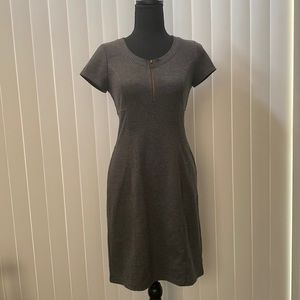 Spence  Gray Knit Dress Short Sleeve Stretch Size 4